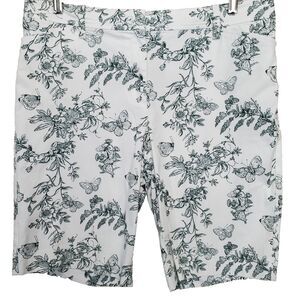 Talbots Perfect Short Cotton Blend Floral Print Bermuda Shorts Size 12